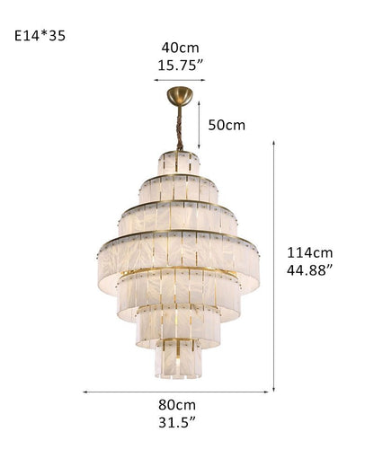 Stairwell Luxury Modern LED High Ceiling Large Alabaster Chandelier - Zelno Lighting