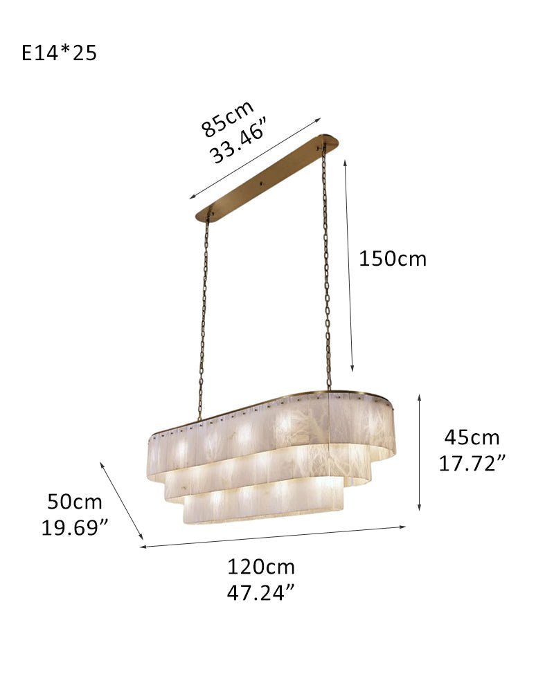 Stairwell Luxury Modern LED High Ceiling Large Alabaster Chandelier - Zelno Lighting