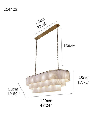 Stairwell Luxury Modern LED High Ceiling Large Alabaster Chandelier - Zelno Lighting