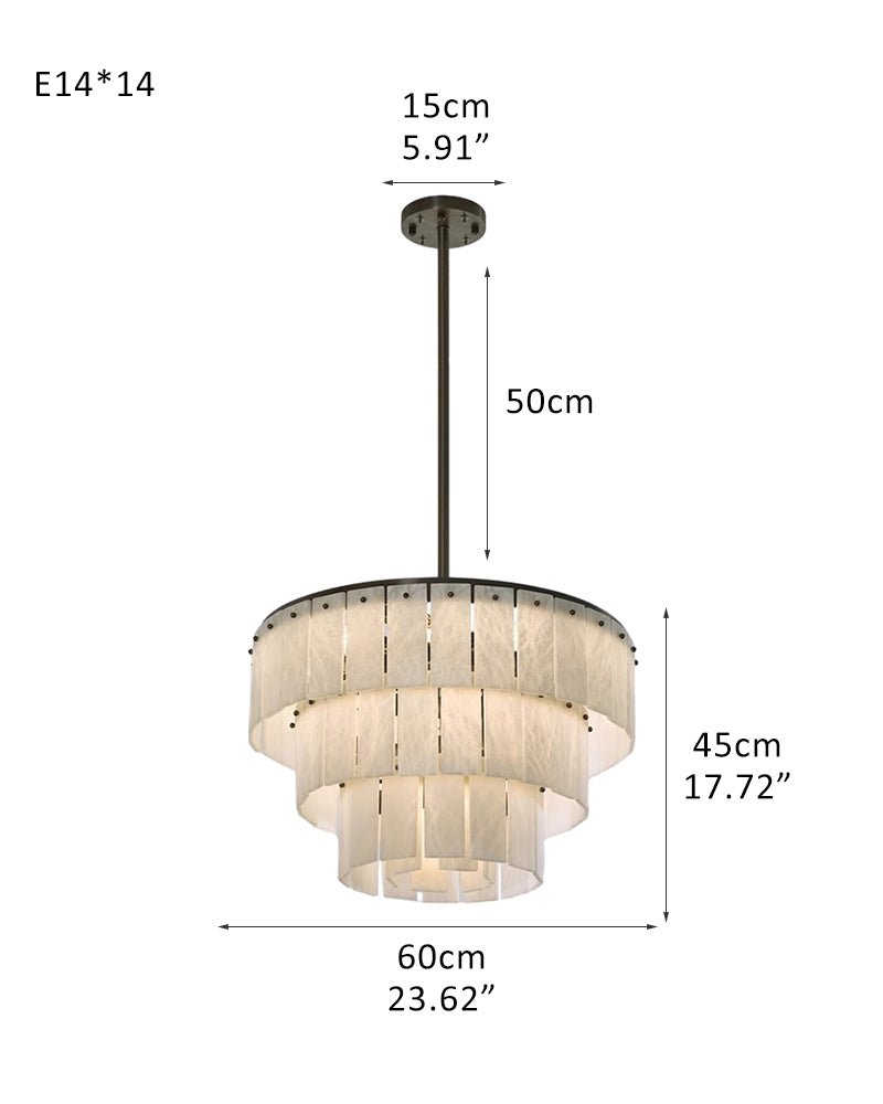 Stairwell Luxury Modern LED High Ceiling Large Alabaster Chandelier - Zelno Lighting