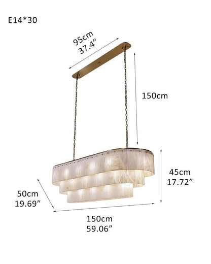 Stairwell Luxury Modern LED High Ceiling Large Alabaster Chandelier - Zelno Lighting