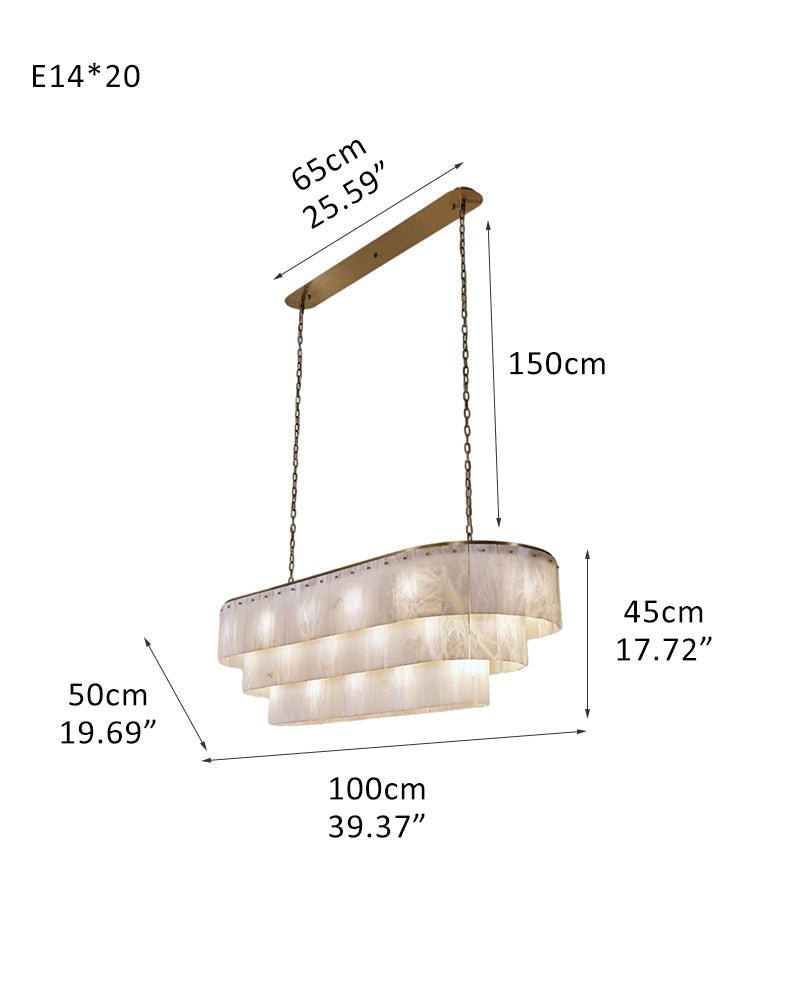 Stairwell Luxury Modern LED High Ceiling Large Alabaster Chandelier - Zelno Lighting