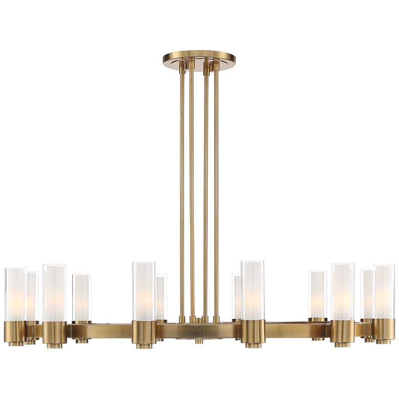 Stiffel Ennis 48" Wide Antique Brass 12-Light Ring Chandelier - zelnolighting