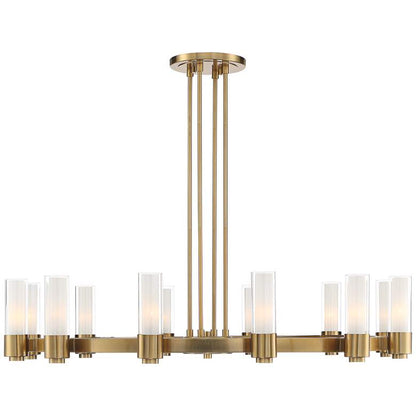 Stiffel Ennis 48" Wide Antique Brass 12-Light Ring Chandelier - zelnolighting