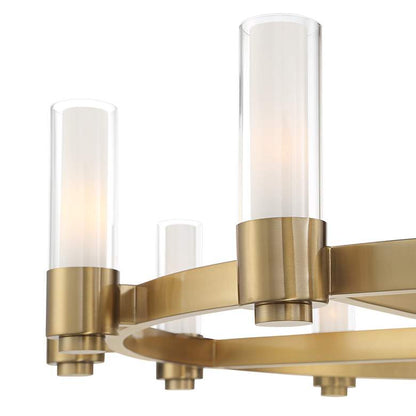 Stiffel Ennis 48" Wide Antique Brass 12-Light Ring Chandelier - zelnolighting