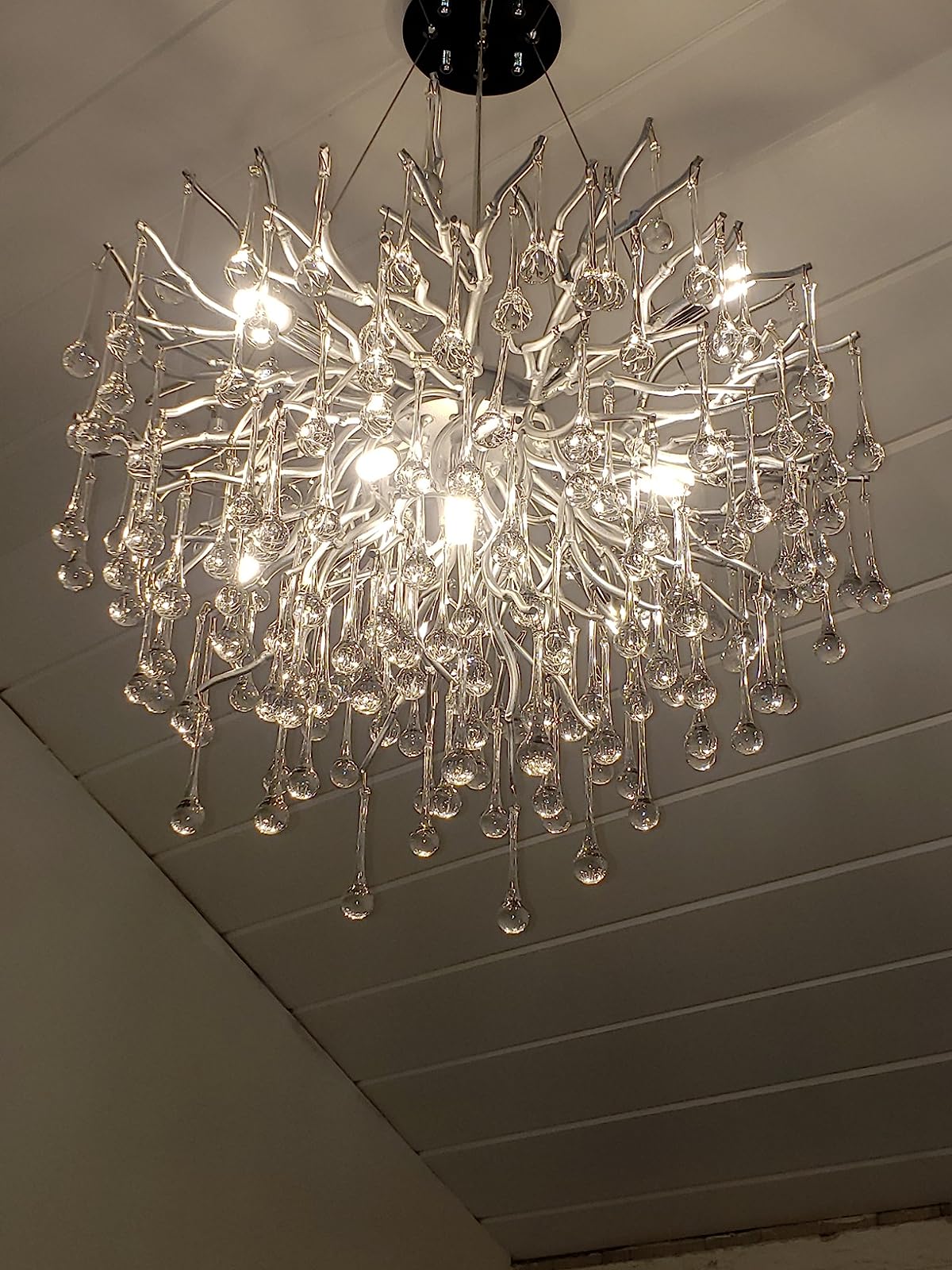 Stunning Tree Branch Crystal Chandelier with Clear Teardrop-shaped for Living/Dining Room - Zelno Lighting