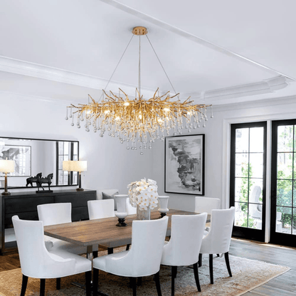 Stunning Tree Branch Crystal Chandelier with Clear Teardrop-shaped for Living/Dining Room - Zelno Lighting