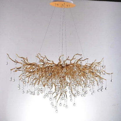 Stunning Tree Branch Crystal Chandelier with Clear Teardrop-shaped for Living/Dining Room - Zelno Lighting