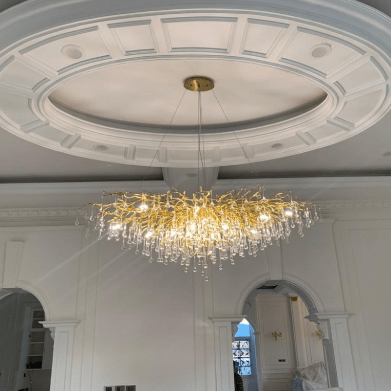 Stunning Tree Branch Crystal Chandelier with Clear Teardrop-shaped for Living/Dining Room - Zelno Lighting