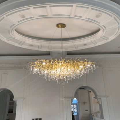 Stunning Tree Branch Crystal Chandelier with Clear Teardrop-shaped for Living/Dining Room - Zelno Lighting