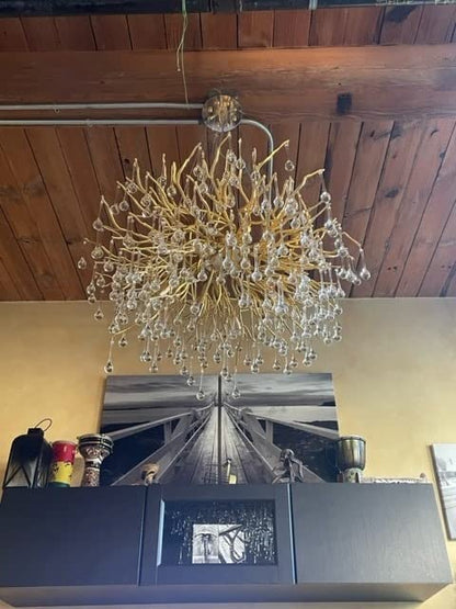 Stunning Tree Branch Crystal Chandelier with Clear Teardrop-shaped for Living/Dining Room - Zelno Lighting