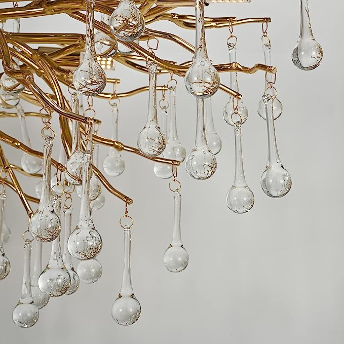Stunning Tree Branch Crystal Chandelier with Clear Teardrop-shaped for Living/Dining Room - Zelno Lighting