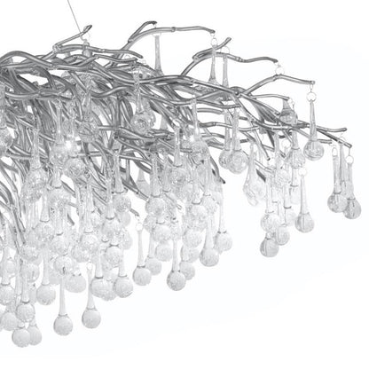 Stunning Tree Branch Crystal Chandelier with Clear Teardrop-shaped for Living/Dining Room - Zelno Lighting
