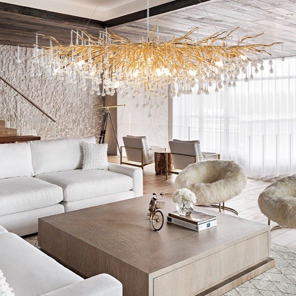 Stunning Tree Branch Crystal Chandelier with Clear Teardrop-shaped for Living/Dining Room - Zelno Lighting