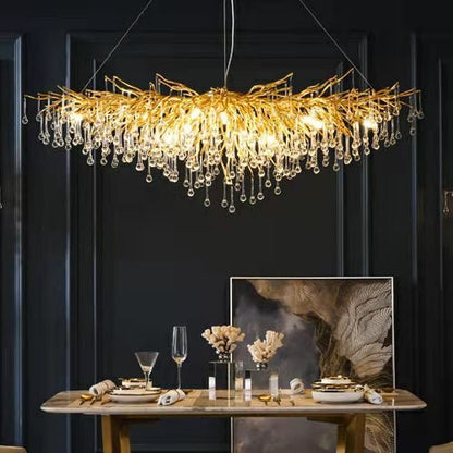 Stunning Tree Branch Crystal Chandelier with Clear Teardrop-shaped for Living/Dining Room - Zelno Lighting
