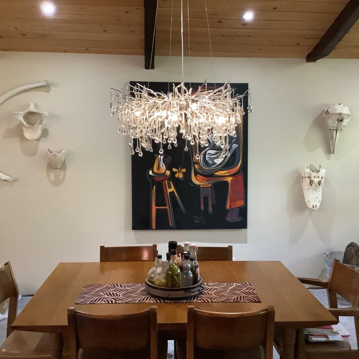 Stunning Tree Branch Crystal Chandelier with Clear Teardrop-shaped for Living/Dining Room - Zelno Lighting
