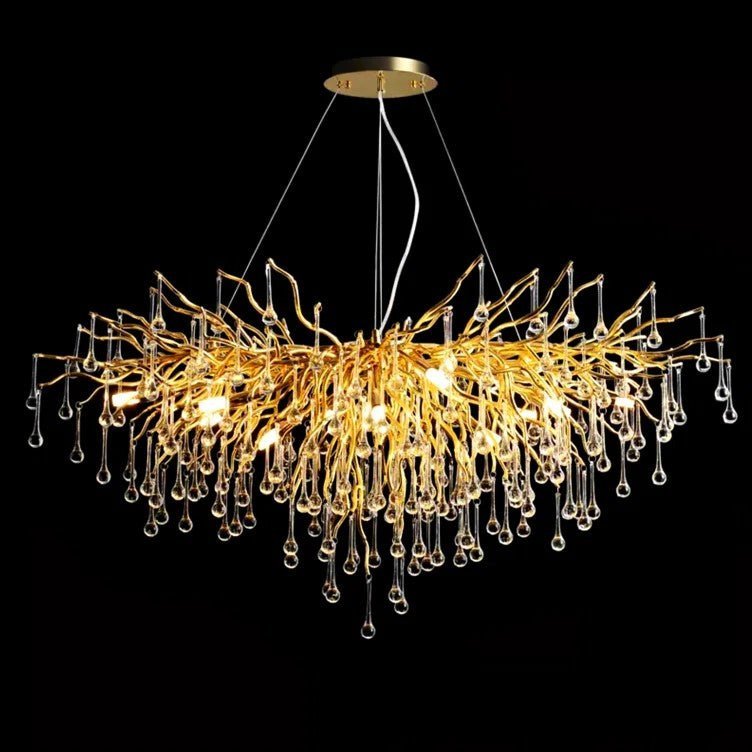 Stunning Tree Branch Crystal Chandelier with Clear Teardrop-shaped for Living/Dining Room - Zelno Lighting