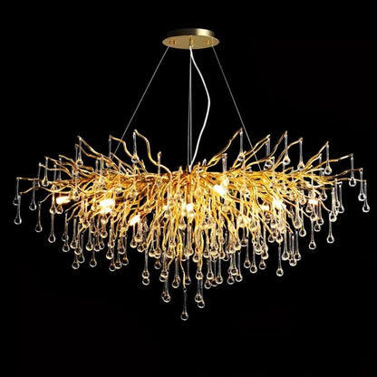 Stunning Tree Branch Crystal Chandelier with Clear Teardrop-shaped for Living/Dining Room - Zelno Lighting