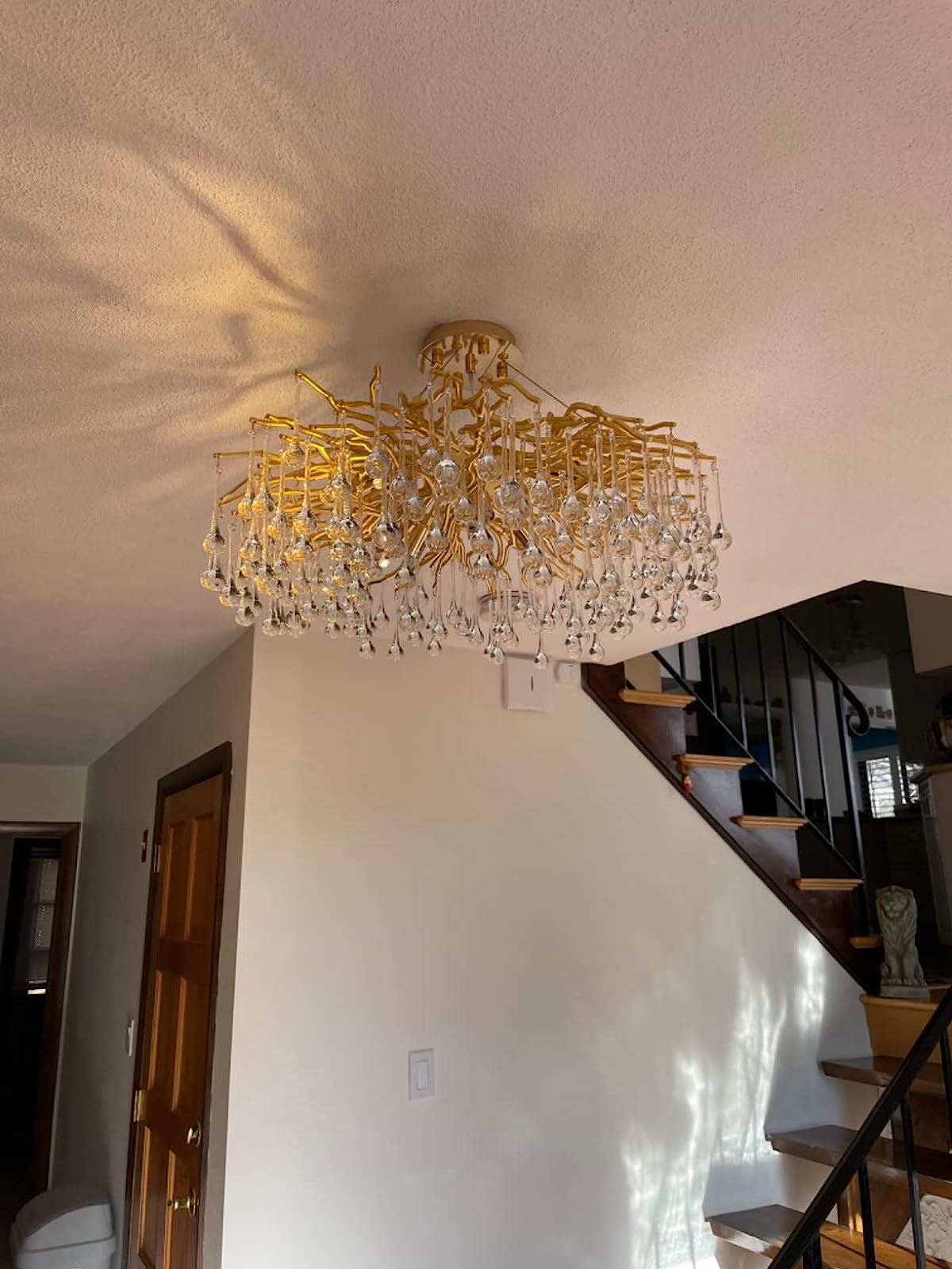 Stunning Tree Branch Crystal Chandelier with Clear Teardrop-shaped for Living/Dining Room - Zelno Lighting