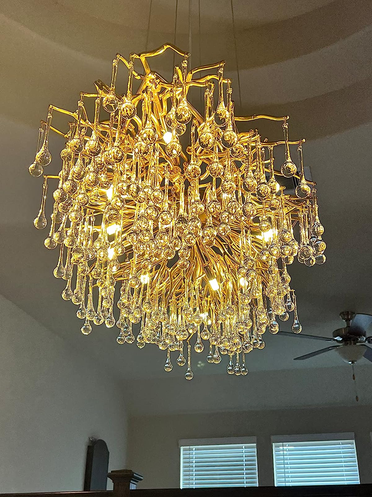 Stunning Tree Branch Crystal Chandelier with Clear Teardrop-shaped for Living/Dining Room - Zelno Lighting