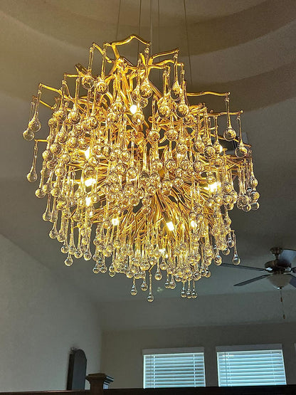 Stunning Tree Branch Crystal Chandelier with Clear Teardrop-shaped for Living/Dining Room - Zelno Lighting