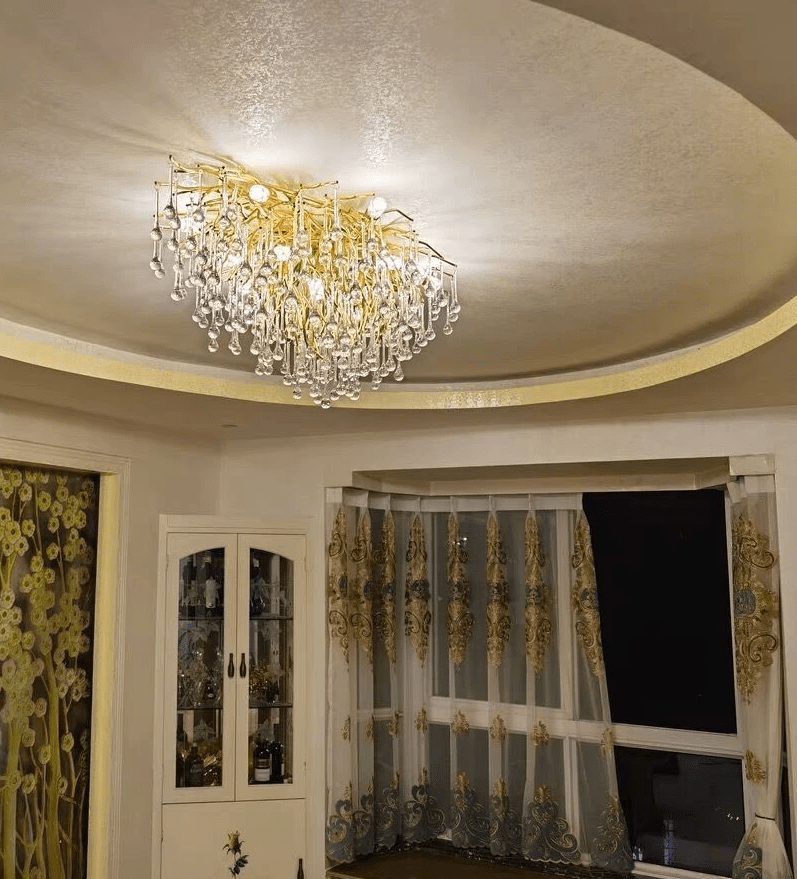Stunning Tree Branch Crystal Chandelier with Clear Teardrop-shaped for Living/Dining Room - Zelno Lighting
