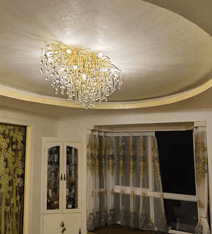 Stunning Tree Branch Crystal Chandelier with Clear Teardrop-shaped for Living/Dining Room - Zelno Lighting