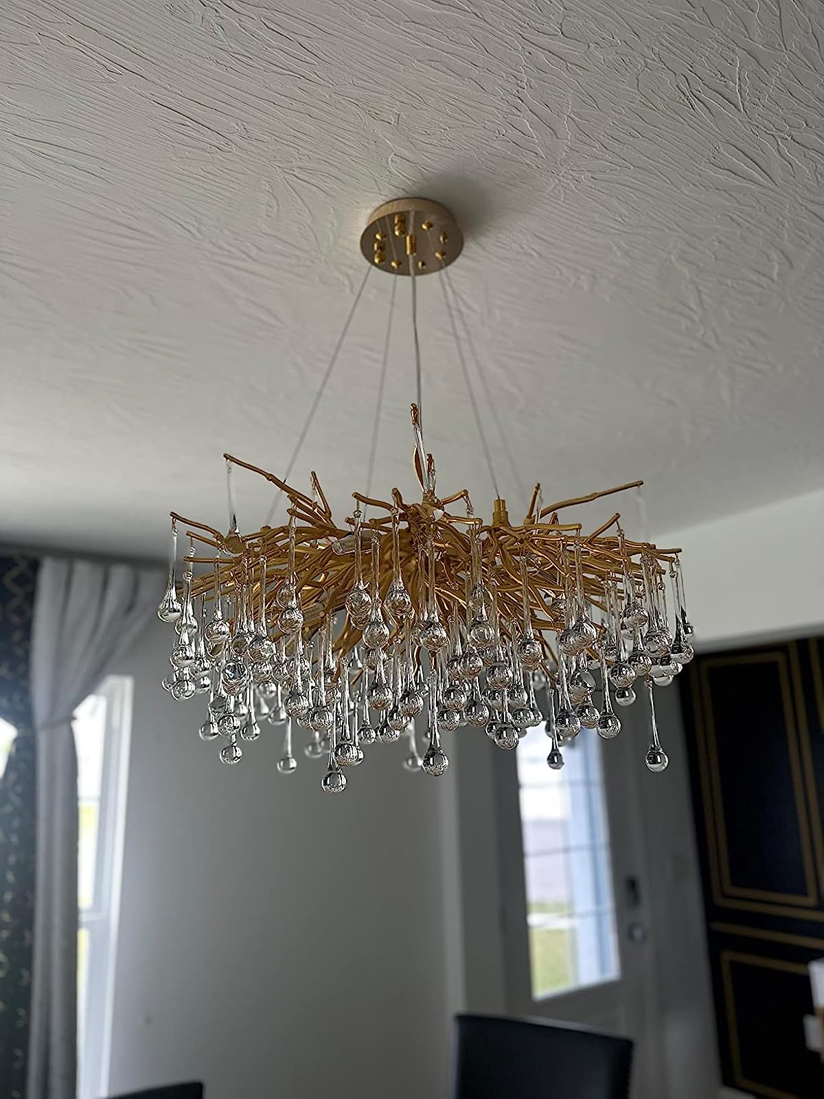 Stunning Tree Branch Crystal Chandelier with Clear Teardrop-shaped for Living/Dining Room - Zelno Lighting