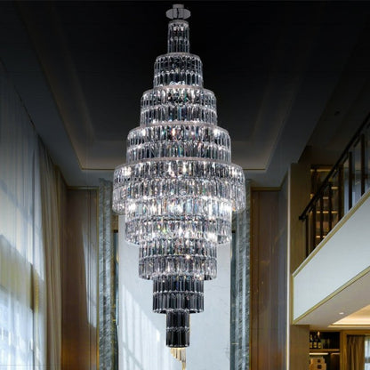 Stylish Foyer Hall Long Crystal Chandelier Large Staircase/ Entryway Decoration Ceiling Light Fixture - Zelno Lighting