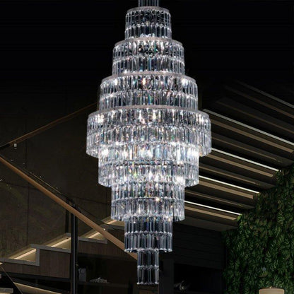 Stylish Foyer Hall Long Crystal Chandelier Large Staircase/ Entryway Decoration Ceiling Light Fixture - Zelno Lighting