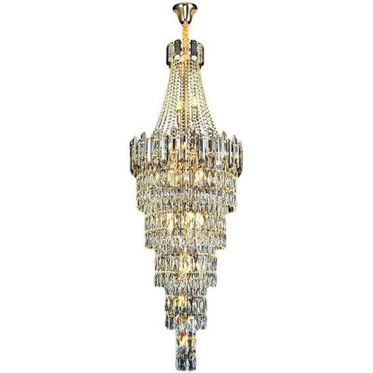 Stylish Foyer Long Staircase Chandelier Large Crystal Ceiling Lighting Fixture For Living Room Decoration - Zelno Lighting