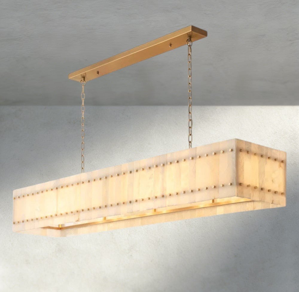 Sun Marco Alabaster Linear Chandelier 54", 72" - Zelno