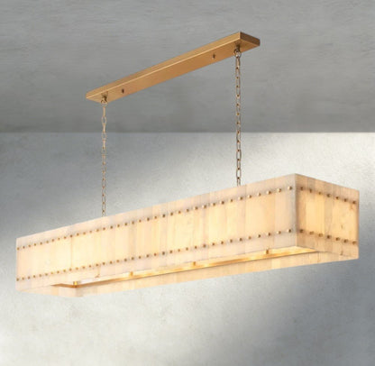 Sun Marco Alabaster Linear Chandelier 54", 72" - Zelno