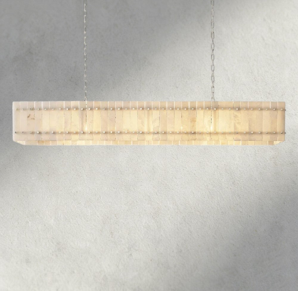 Sun Marco Alabaster Linear Chandelier 54", 72" - Zelno