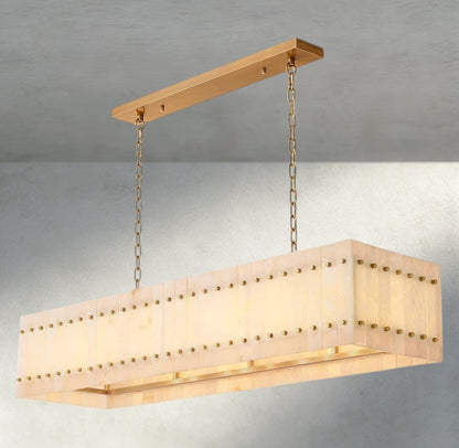 Sun Marco Alabaster Linear Chandelier 54", 72" - Zelno