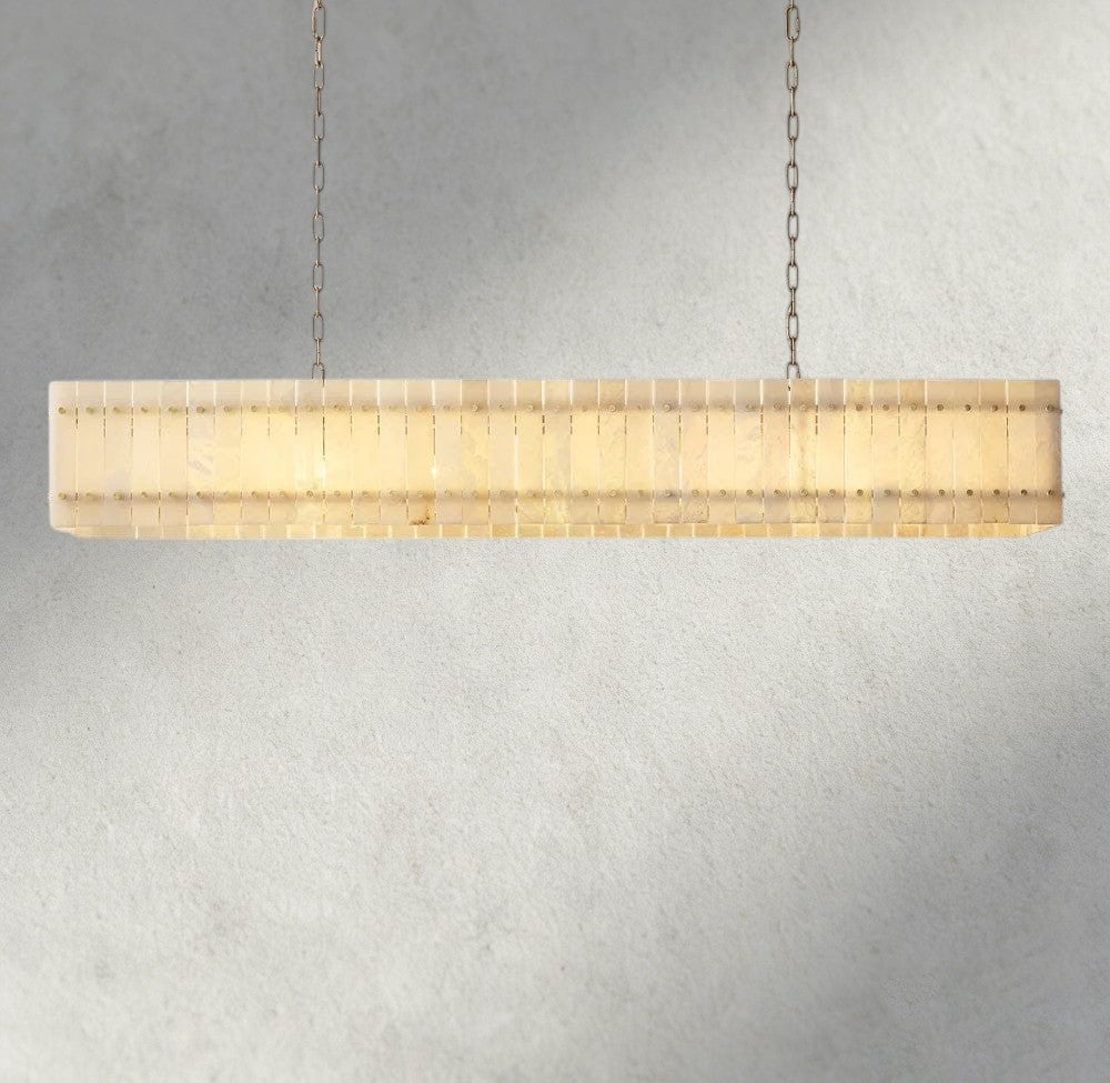 Sun Marco Alabaster Linear Chandelier 54", 72" - Zelno