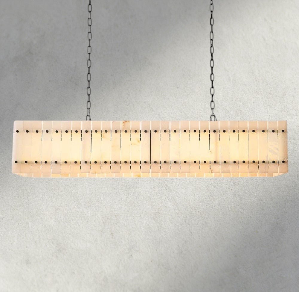 Sun Marco Alabaster Linear Chandelier 54", 72" - Zelno