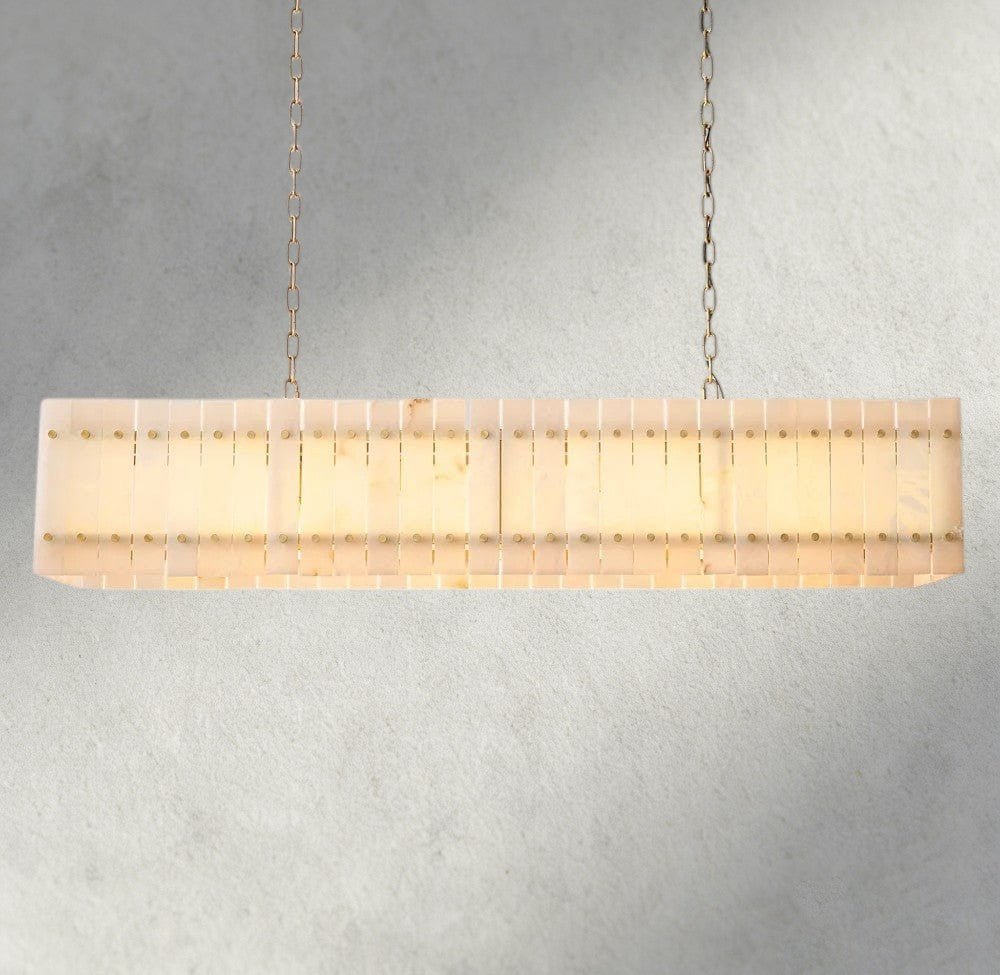 Sun Marco Alabaster Linear Chandelier 54", 72" - Zelno