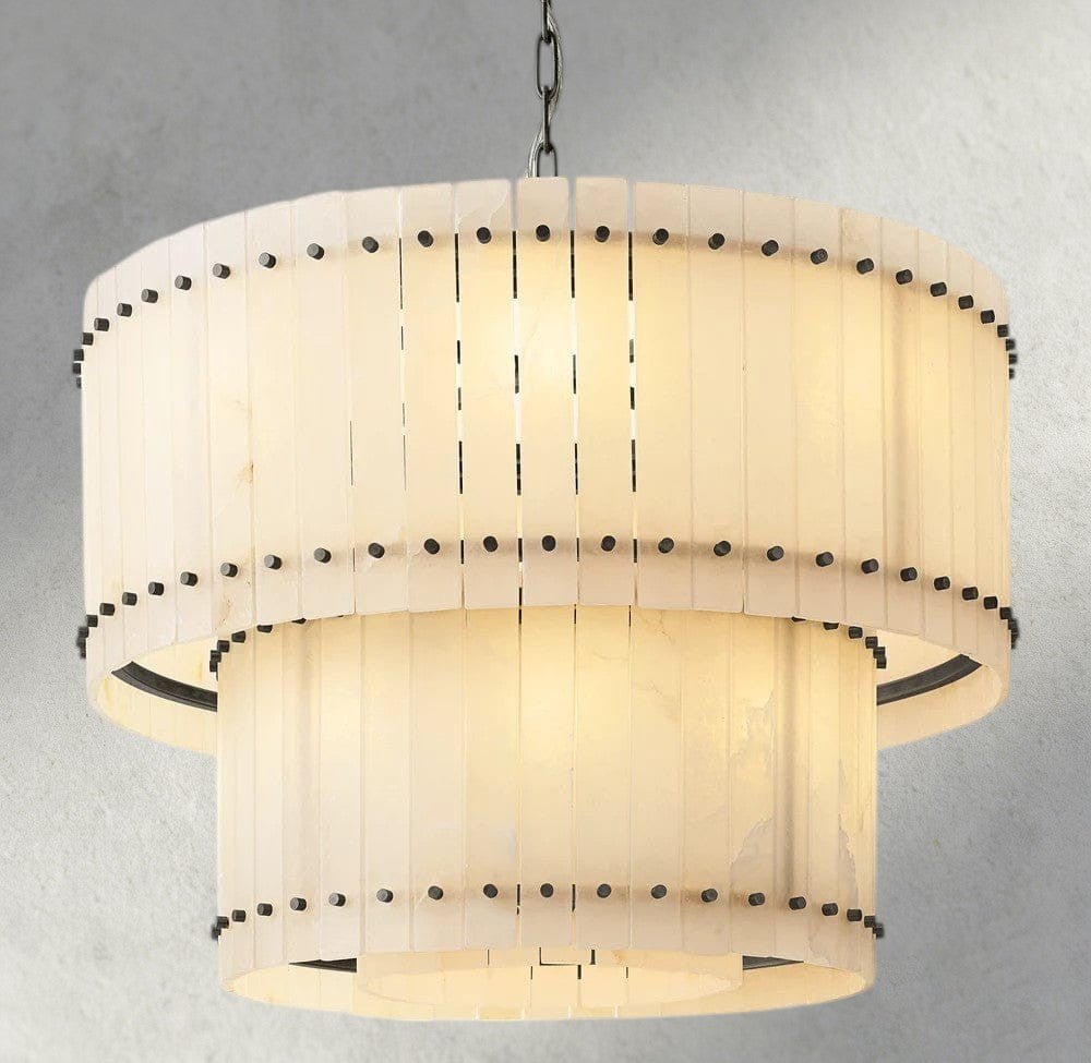 Sun Marco Alabaster Round Tiered Chandelier 22", 37", 48", 60" - Zelno