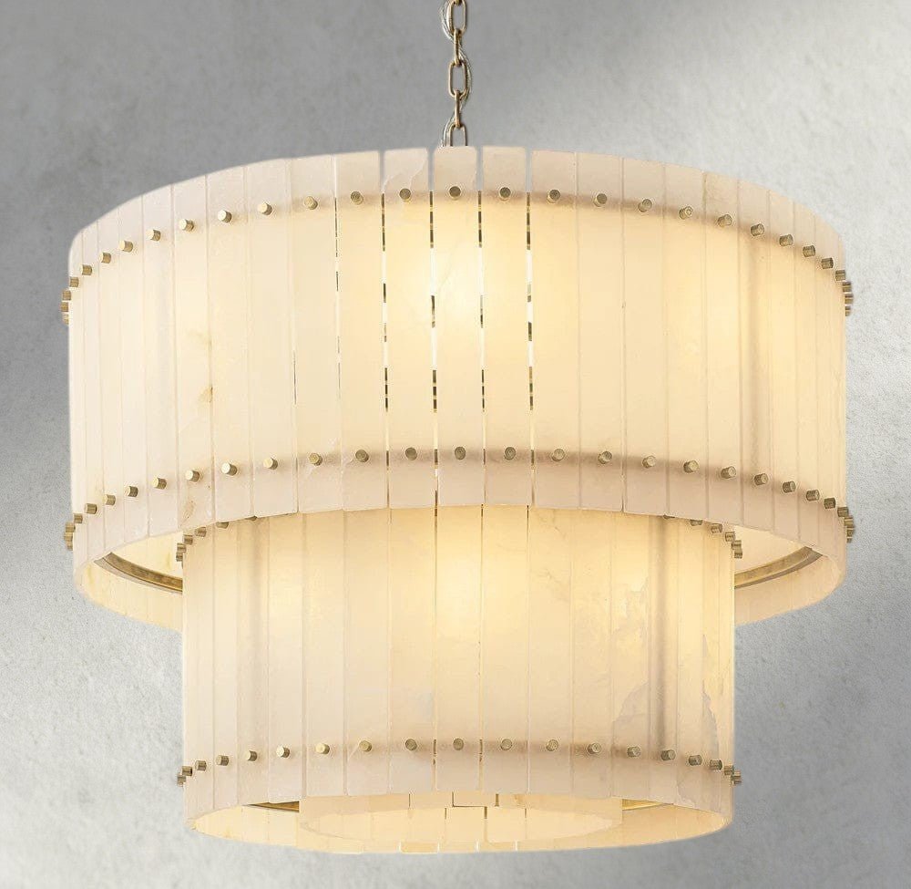 Sun Marco Alabaster Round Tiered Chandelier 22", 37", 48", 60" - Zelno