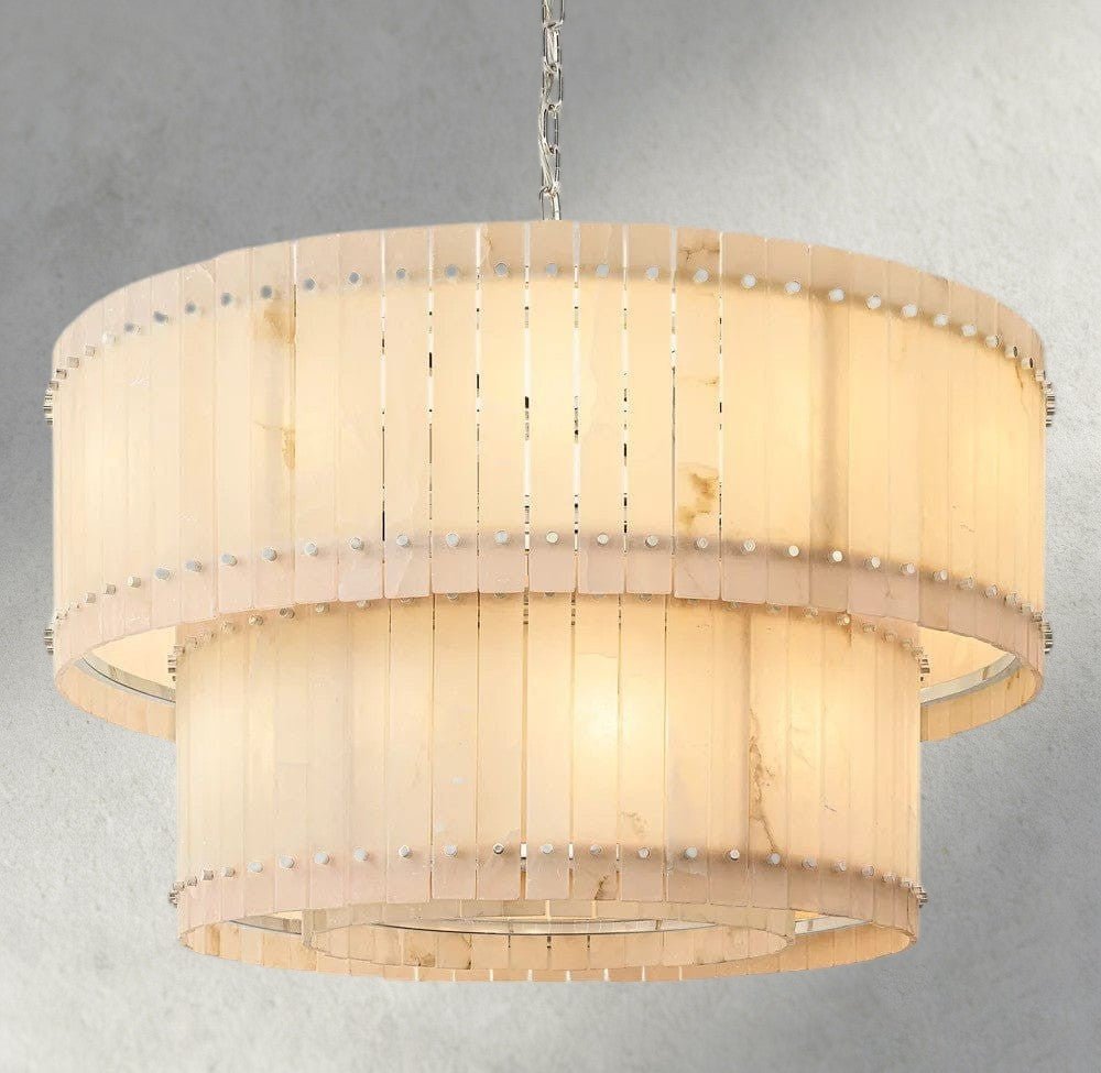 Sun Marco Alabaster Round Tiered Chandelier 22", 37", 48", 60" - Zelno