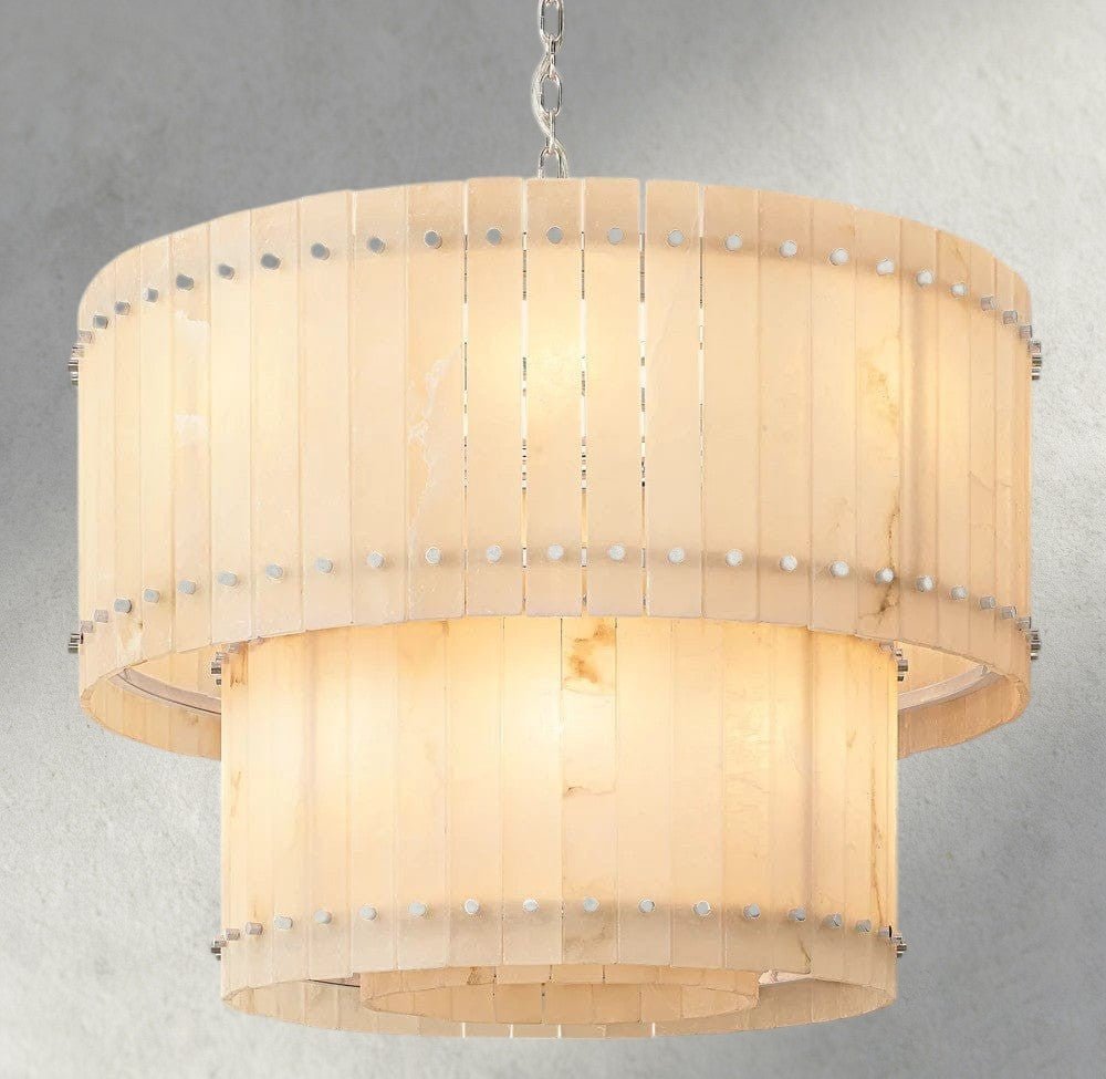 Sun Marco Alabaster Round Tiered Chandelier 22", 37", 48", 60" - Zelno