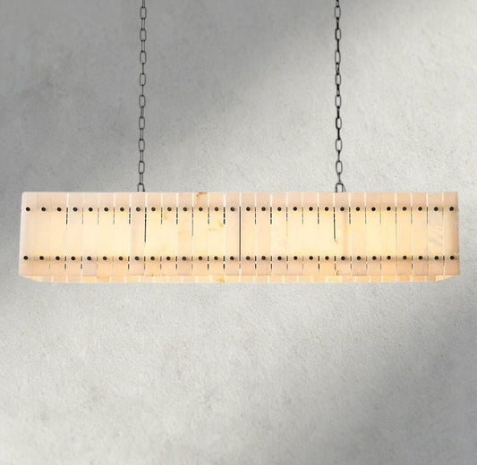 Sun Merca Alabaster Linear Chandelier 54", 72" - Zelno