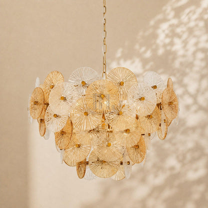 Suna Round Chandelier 12 Light 30"W - Zelno Lighting