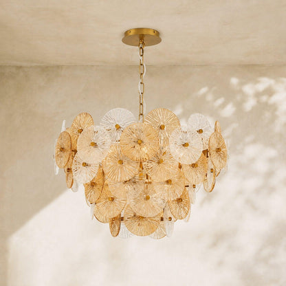 Suna Round Chandelier 12 Light 30"W - Zelno Lighting
