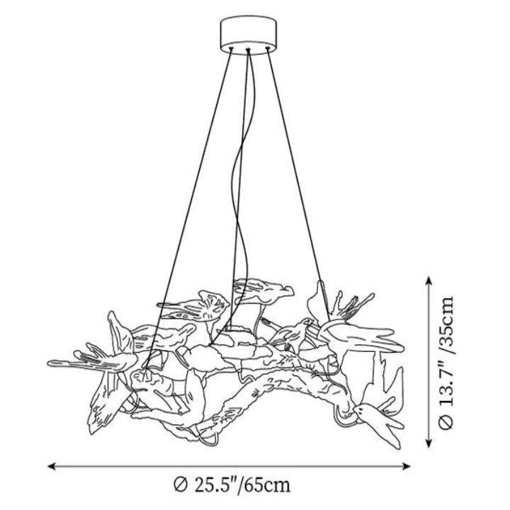 Swallow Branch Chandelier - Zelno Lighting