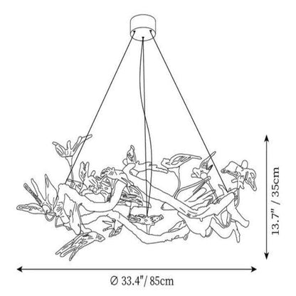 Swallow Branch Chandelier - Zelno Lighting