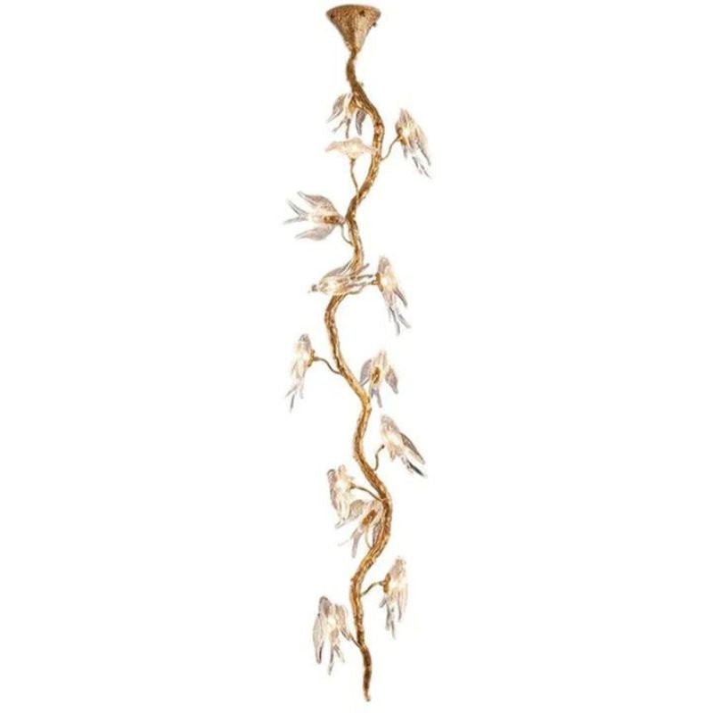 Swallow Glass Long Tree Branch Chandelier - Zelno Lighting