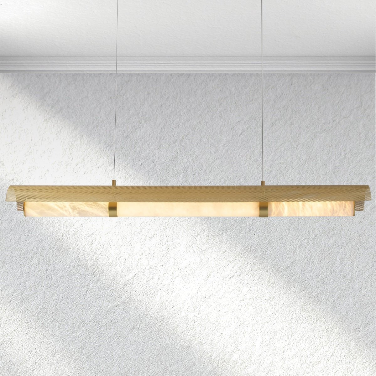 Swaroevan Mirage Alabaster Linear Chandelier - Zelno Lighting
