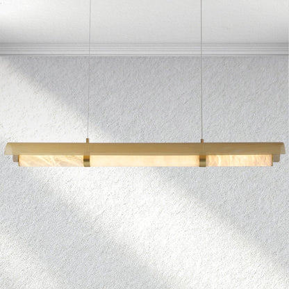 Swaroevan Mirage Alabaster Linear Chandelier - Zelno Lighting